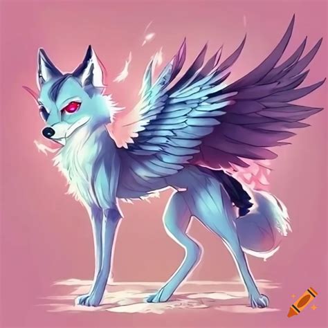 Cute Anime Wolf With Wings