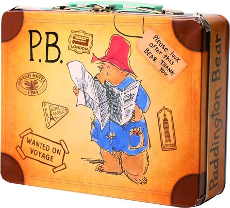 Paddington Bear Suitcase Tin With Biscuits 200 G Uk Grocery