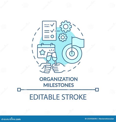 Organization Milestones Turquoise Concept Icon Stock Vector