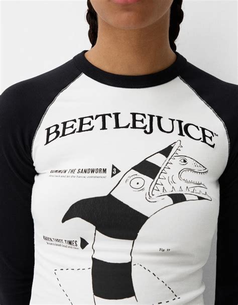 Beershka X Beetlejuice Long Sleeve T Shirt Bsk Teen Bershka