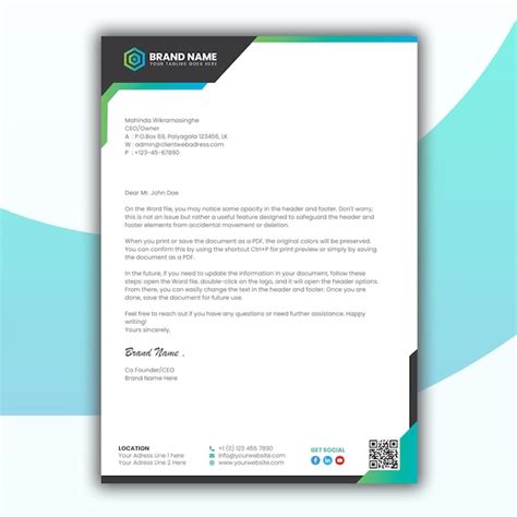 Premium Vector Unique Modern Professional Letterhead Design