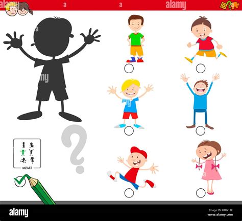 Cartoon Ilustraci N De Encontrar La Sombra Juego Educativo Para Ni Os