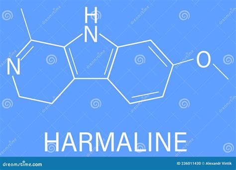 Harmaline Molecule Molecular Structure Fluorescent Indole Alkaloid