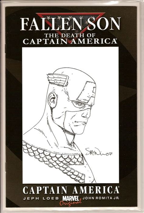 Captain America Fallen Son Sketch Cover By Steve Mcniven In Raphael