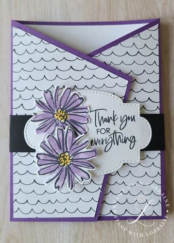 Angled Tri Fold Card Stamp With Lorraine Fancy Fold Card Tutorials