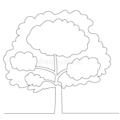 Dessin D Arbre Par Une Ligne Continue Illustration De Vecteur