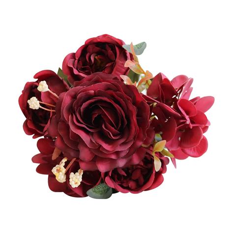 Beautiful Artificial Silk Fake Flowers Wedding Valentines Bouquet Bridal Decor Home Decoration