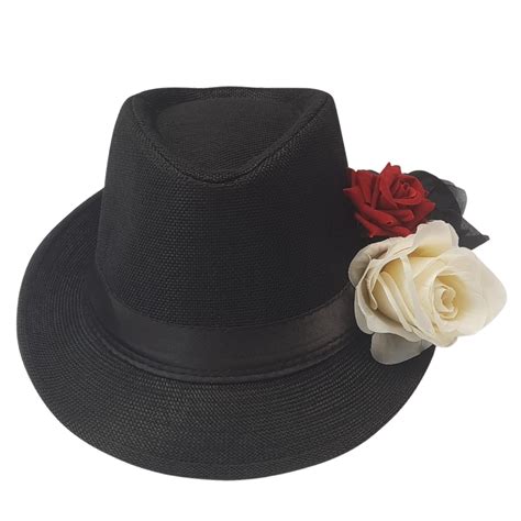 Chapeu Maria Navalha Malandra Preto Rosas Tricolor Umbanda Macumbis