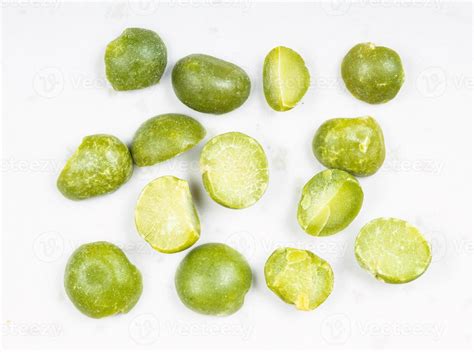 several dried green split peas close up on gray 11393945 Stock Photo at Vecteezy