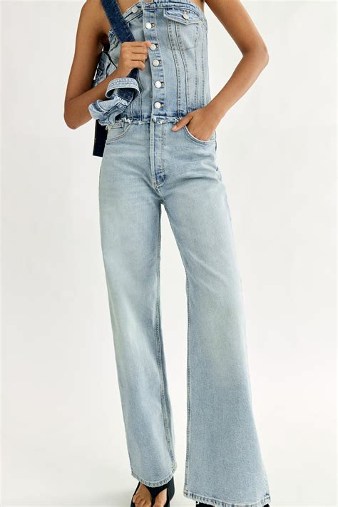 Zara Trf Strapless Denim Jumpsuit Mall Of America®