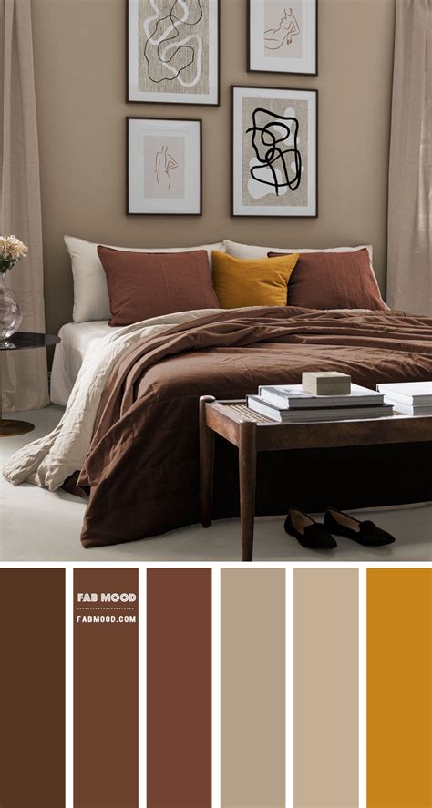 Earth Tone Bedroom { Brown + Spice + Warm Taupe }