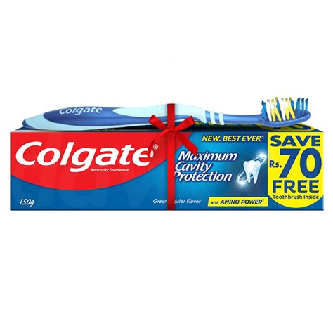 Colgate Maximum Cavity Protection Toothpaste 150 Gm Free Brush Uses