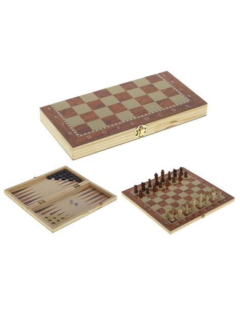 Шахматы шашки нарды 3 в 1 Remecoclub деревянные 29x15x3,5 см - купить с ...