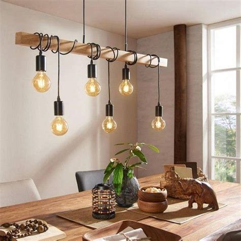 Suspension Bois Townshend Clairage De Cuisine Rustique Lampe