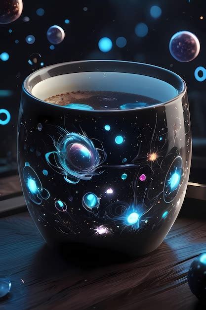 Premium Photo Celestial Brew The Luminous Odyssey Of The Cosmic Mug