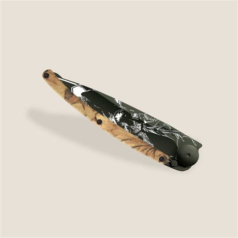 Deejo G Camo Marron Cerf Gr Standard Couteaux De Poche