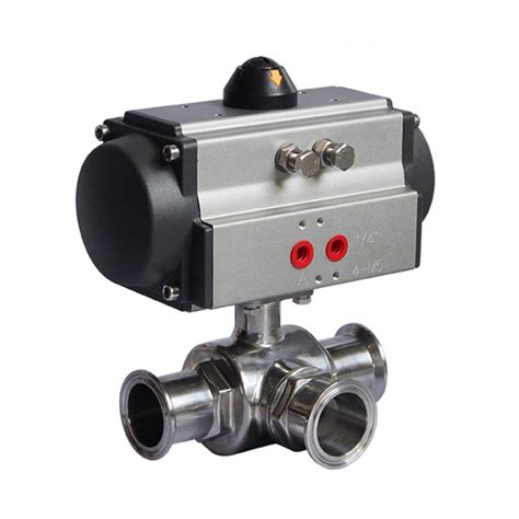 Covna Pneumatic Solenoid Valve Sanitary 304 Stainless Steel Pneumatic Actuated Food Grade Ball