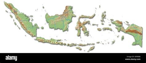 Relief map of Indonesia with shaded relief Stock Photo - Alamy