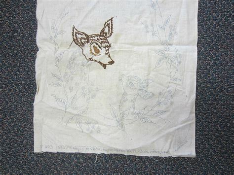 Deer Dresser Scarf Doily Stamped Unfinished Vogart No B F X