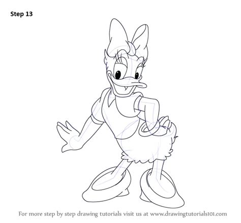 Learn How To Draw A Daisy Duck Daisy Duck Step By Step Drawing