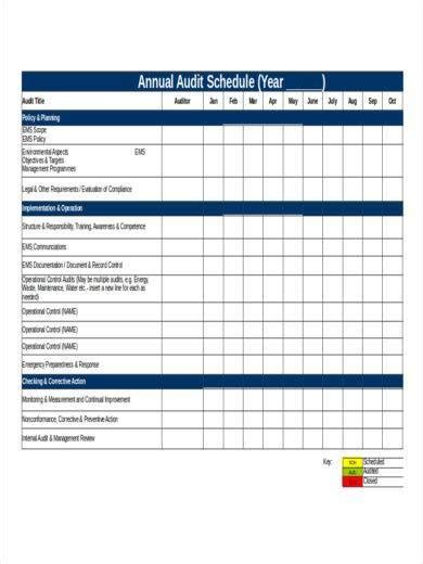 Free 11 Audit Schedule Samples And Templates In Pdf Ms Word Excel