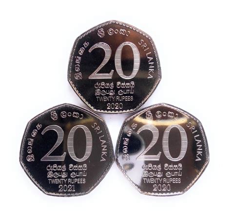 Sri Lanka Set Of 3 UNC Coins 20 Rupees 2020 2021 Commemorative