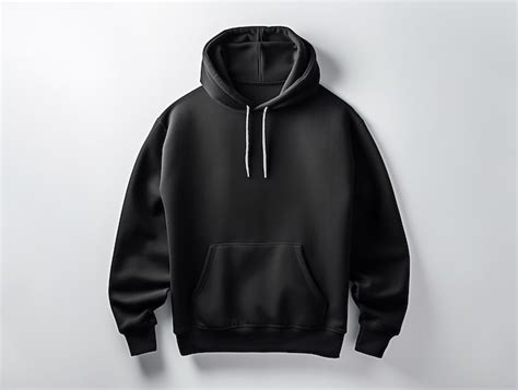 Premium Photo Black Blank Hoodie Isolated Mockup Ai Generated