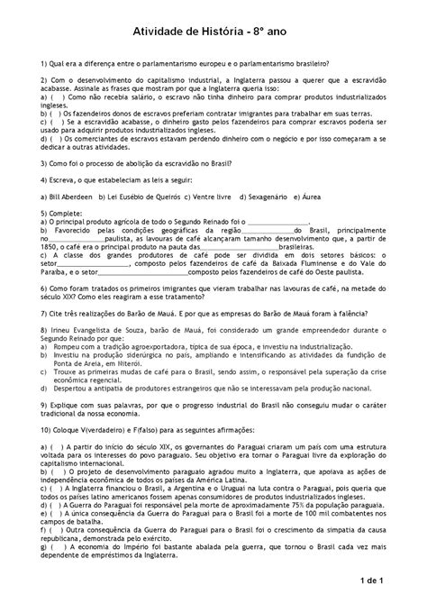 Atividades Sobre Iluminismo 8 Ano RETOEDU