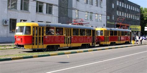 Moscow At Summer Tramway On The Moscower Street Editorial Photo