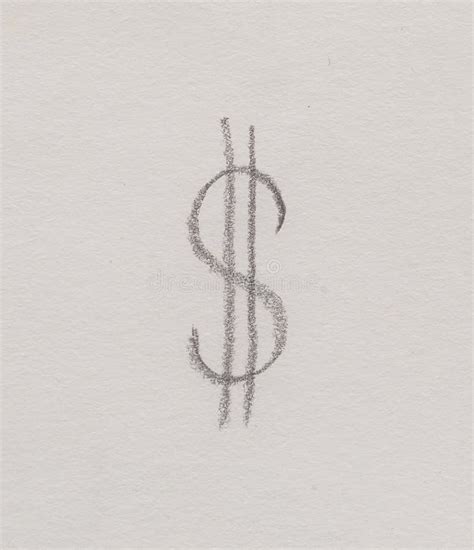 Simple American Dollar Symbol, Pencil Drawing on Abstract Background ...