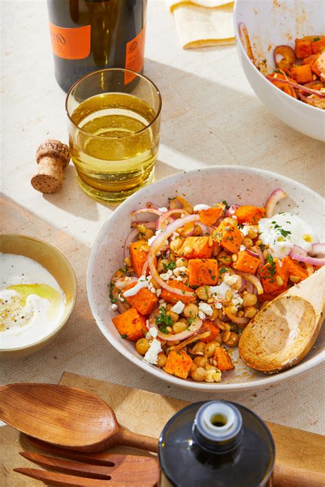 Harissa Roasted Chickpea Salad With Pumpkin Or Sweet Potato