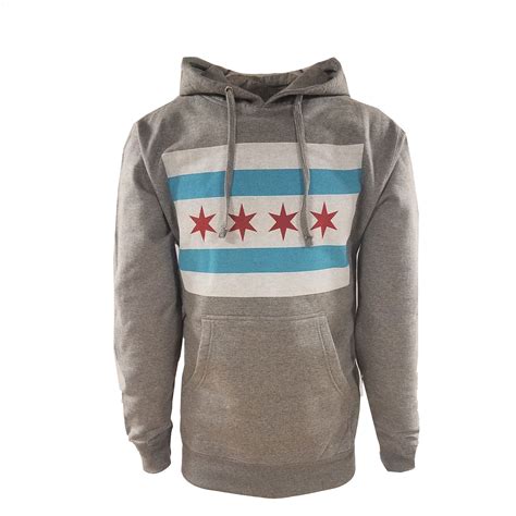 Unisex Chicago Flag Logo Hooded Sweatshirt Clark Street Sports