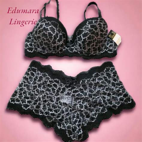 Conjunto Lingerie Sutiã Bojo e Calcinha Caleçon Lingerie Feminina Calcinha e Soutien