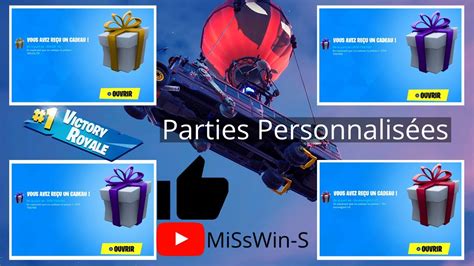 LIVE Parties Personnaliées ouvert à tous sans règle Fortnite