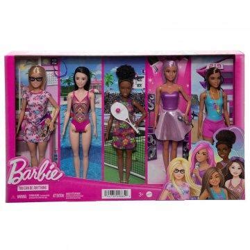 Multipack de 5 muñecas Barbie profesiones 2023 HJY96 BarbiePedia