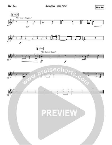 Same God Radio Bari Sax Sheet Music Pdf Elevation Worship