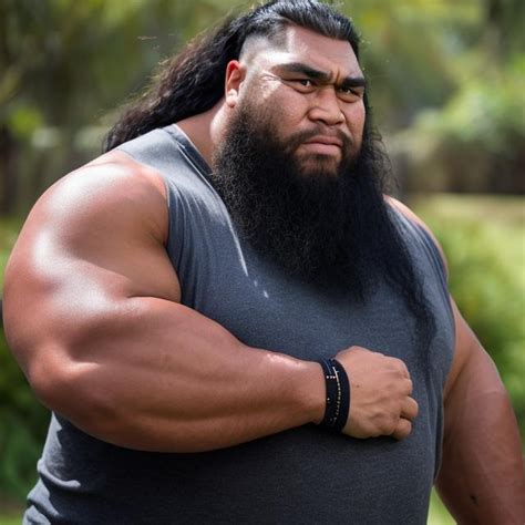 Samoan Man Thick Muscular Fat Huge Big Tall B