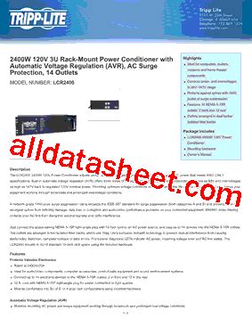 Lcr Datasheet Pdf Tripp Lite All Rights Reserved