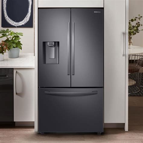 Samsung 23 Cu Ft 3 Door French Door Refrigerator In Black Stainless Steel With Coolselect