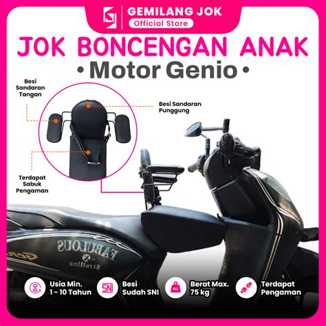 Jual Jok Motor Anak Boncengan Depan Genio Kursi Dudukan Portable Matic