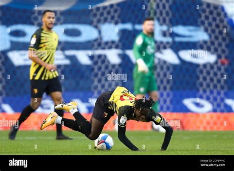 Domingos Quina 20 Of Watford Takes A Tumble After Being Fouled Stock