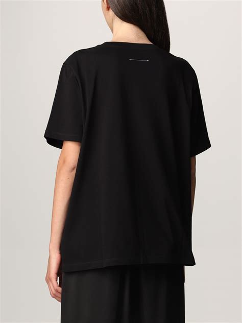 Mm6 Maison Margiela Cotton T Shirt With Print Black Mm6 Maison