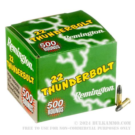 500 Rounds Of Bulk 22 Lr Ammo By Remington Thunderbolt 40gr Lrn