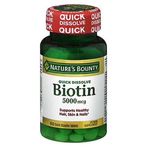 Nature S Bounty Biotin 5000 Mcg Quick Dissolve 60 Tablets Buy Indian Products Online