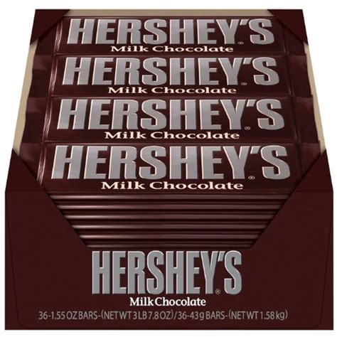 Hershey S Milk Chocolate Bars 36 Ct Box • The Candy Database