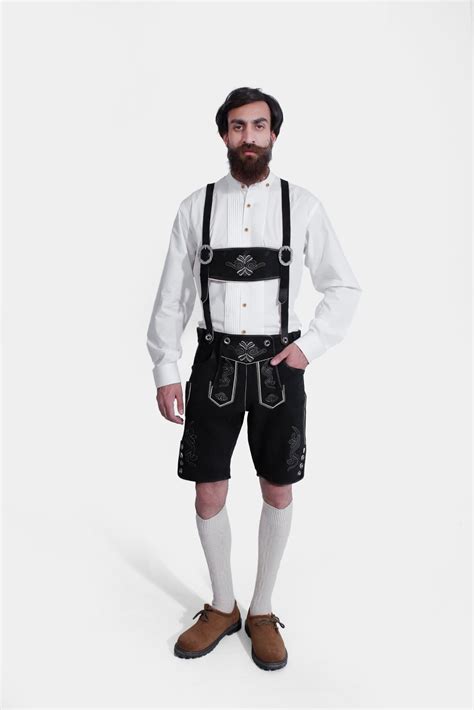 Black Edelweiss German Oktoberfest Suspender Bayerische Alpen