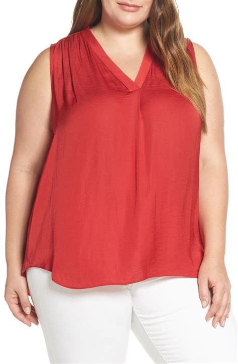 Vince Camuto V Neck Rumple Blouse Plus Size Nordstrom