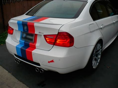 M Colors Stripes Rally Back Trunk Racing Motorsport Vinyl Decal Sticker For Bmw