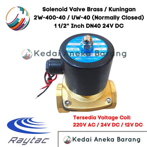 Jual Solenoid Valve Inch Brass Kuningan V Vdc Nc W