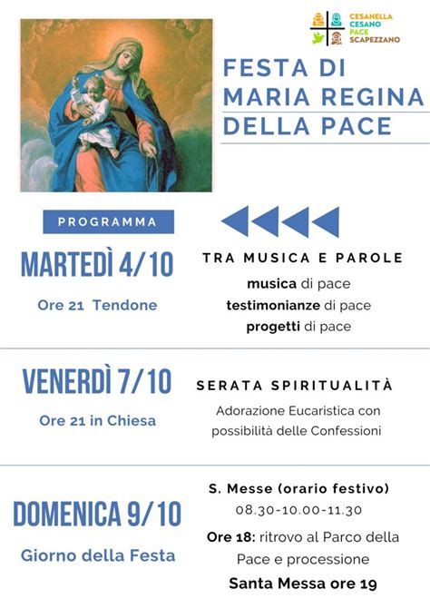 Festa Maria Regina Della Pace Buon Samaritano Senigallia